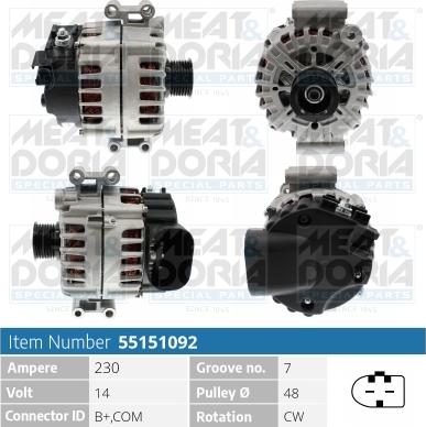 Meat & Doria 55151092 - Alternatore www.autoricambi360.it