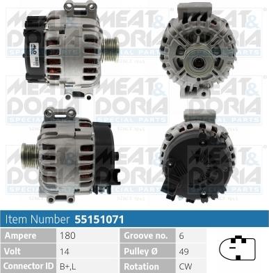 Meat & Doria 55151071 - Alternatore www.autoricambi360.it