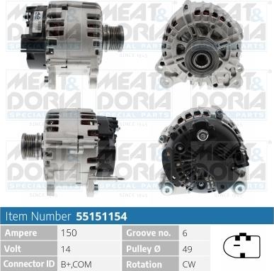 Meat & Doria 55151154 - Alternatore www.autoricambi360.it
