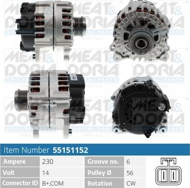Meat & Doria 55151152 - Alternatore www.autoricambi360.it