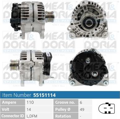Meat & Doria 55151114 - Alternatore www.autoricambi360.it