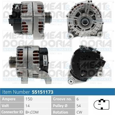 Meat & Doria 55151173 - Alternatore www.autoricambi360.it