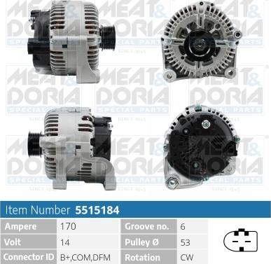 Meat & Doria 5515184 - Alternatore www.autoricambi360.it