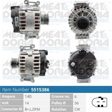 Meat & Doria 5515386 - Alternatore www.autoricambi360.it