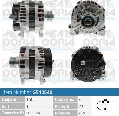 Meat & Doria 5510540 - Alternatore www.autoricambi360.it