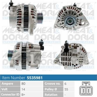 Meat & Doria 5535981 - Alternatore www.autoricambi360.it