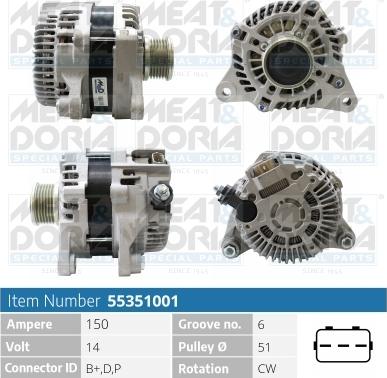 Meat & Doria 55351001 - Alternatore www.autoricambi360.it