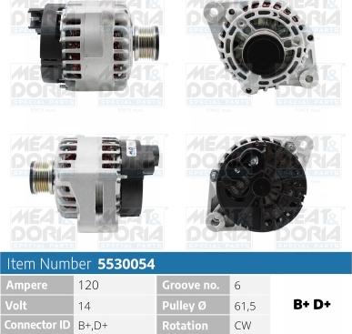 Meat & Doria 5530054 - Alternatore www.autoricambi360.it