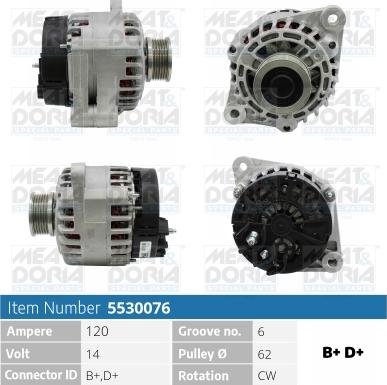 Meat & Doria 5530076 - Alternatore www.autoricambi360.it