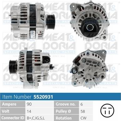 Meat & Doria 5520931 - Alternatore www.autoricambi360.it