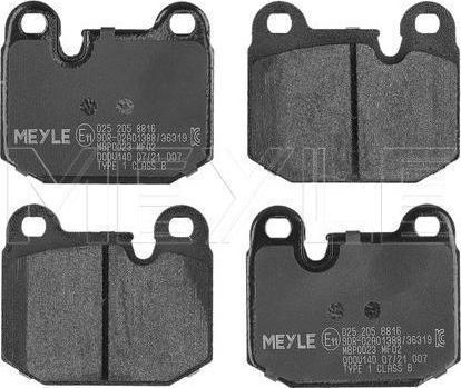 Meyle 025 205 8816 - Kit pastiglie freno, Freno a disco www.autoricambi360.it