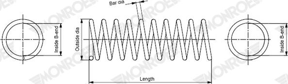 MONROE SP4976 - Molla autotelaio www.autoricambi360.it