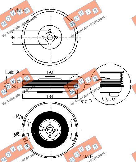 MOVIS AST9006 - Puleggia cinghia, Albero a gomiti www.autoricambi360.it