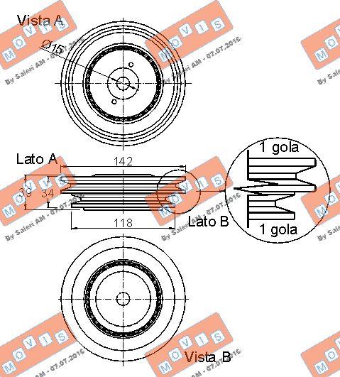 MOVIS AST9089 - Puleggia cinghia, Albero a gomiti www.autoricambi360.it