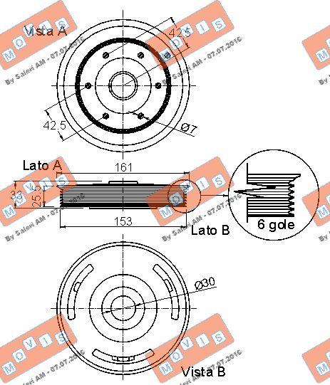MOVIS AST9026 - Puleggia cinghia, Albero a gomiti www.autoricambi360.it