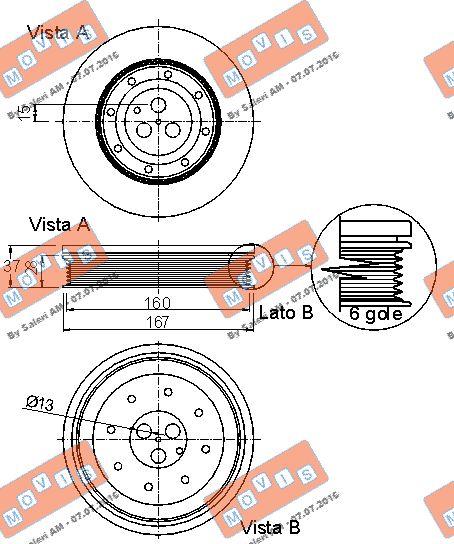 MOVIS AST9144 - Puleggia cinghia, Albero a gomiti www.autoricambi360.it