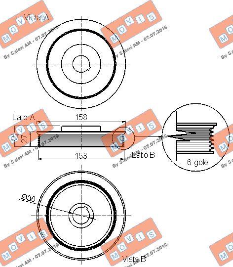 MOVIS AST9128 - Puleggia cinghia, Albero a gomiti www.autoricambi360.it