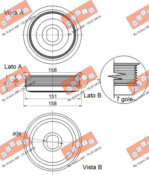 MOVIS AST9334 - Puleggia cinghia, Albero a gomiti www.autoricambi360.it