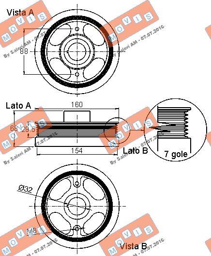 MOVIS AST9269 - Puleggia cinghia, Albero a gomiti www.autoricambi360.it