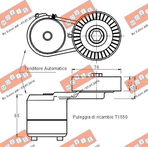 MOVIS AST1549 - Tendicinghia, Cinghia Poly-V www.autoricambi360.it