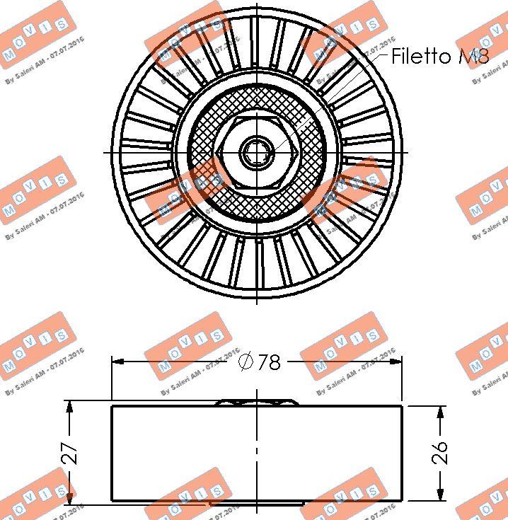 MOVIS AST1573 - Galoppino / Guidacinghia, Cinghia Poly-V www.autoricambi360.it