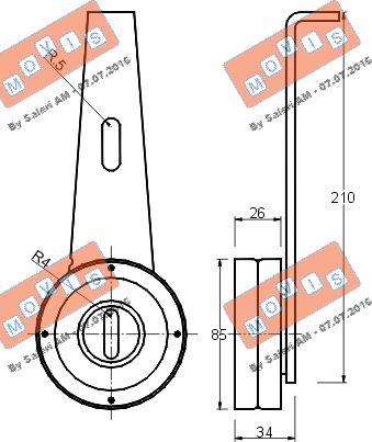 MOVIS AST1638 - Tendicinghia, Cinghia Poly-V www.autoricambi360.it