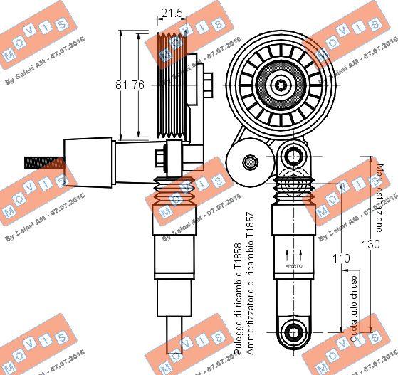MOVIS AST1856 - Tendicinghia, Cinghia Poly-V www.autoricambi360.it