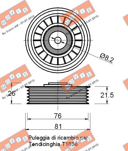 MOVIS AST1858 - Galoppino / Guidacinghia, Cinghia Poly-V www.autoricambi360.it