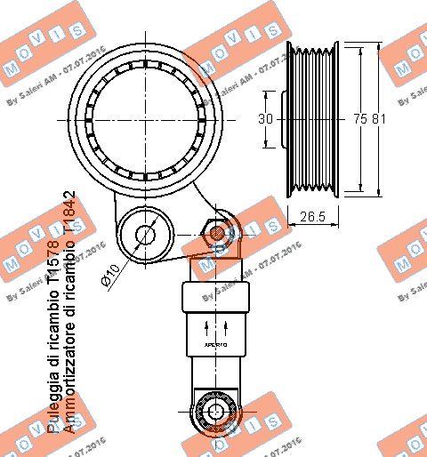 MOVIS AST1853 - Tendicinghia, Cinghia Poly-V www.autoricambi360.it
