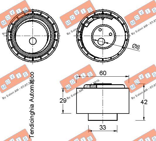 MOVIS AST1826 - Rullo tenditore, Cinghia dentata www.autoricambi360.it