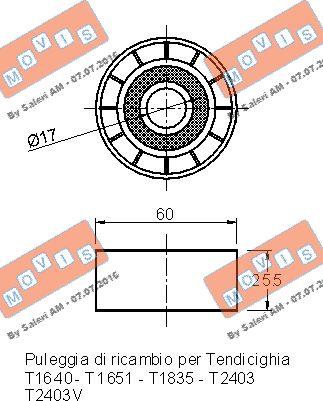 MOVIS AST1828 - Galoppino / Guidacinghia, Cinghia Poly-V www.autoricambi360.it