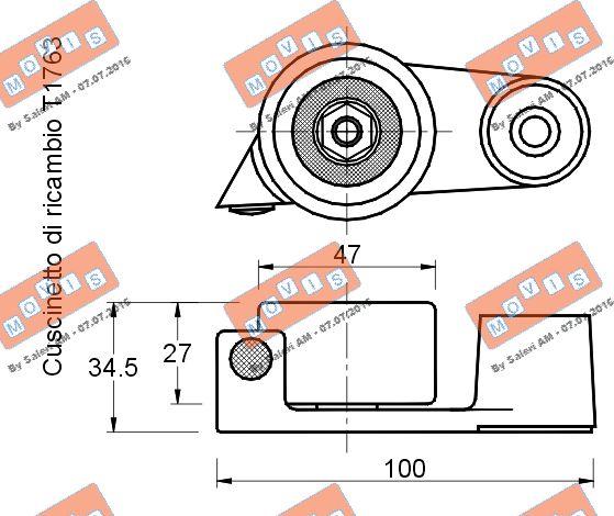 MOVIS AST1212 - Rullo tenditore, Cinghia dentata www.autoricambi360.it