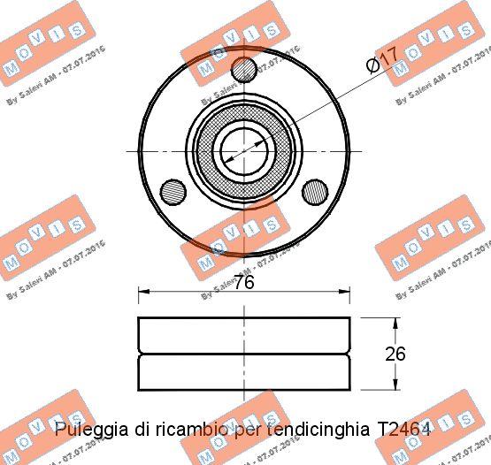 MOVIS AST1760 - Galoppino / Guidacinghia, Cinghia Poly-V www.autoricambi360.it