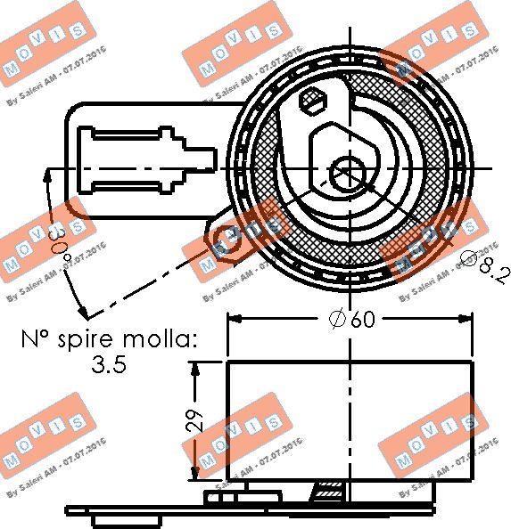 MOVIS AST3451 - Rullo tenditore, Cinghia dentata www.autoricambi360.it