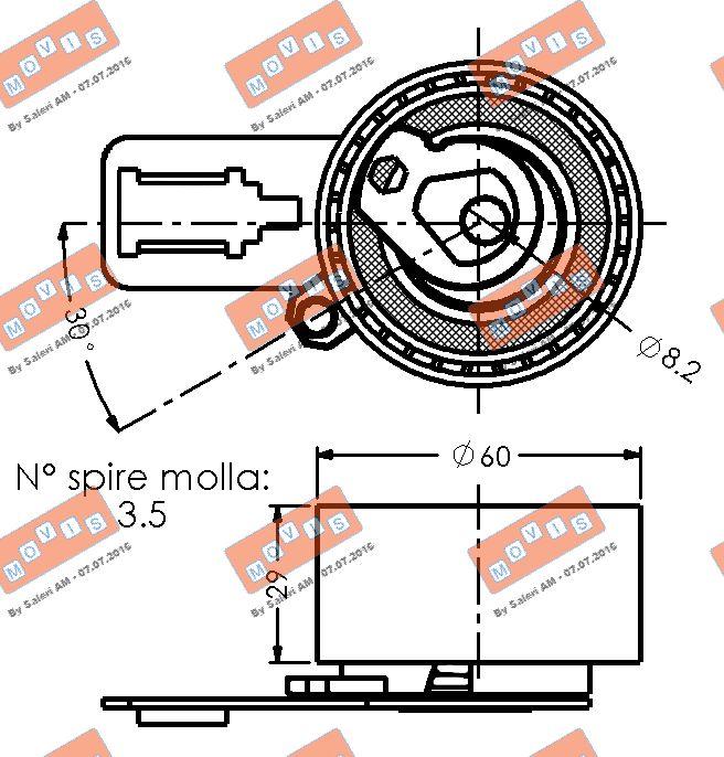 MOVIS AST3594 - Rullo tenditore, Cinghia dentata www.autoricambi360.it