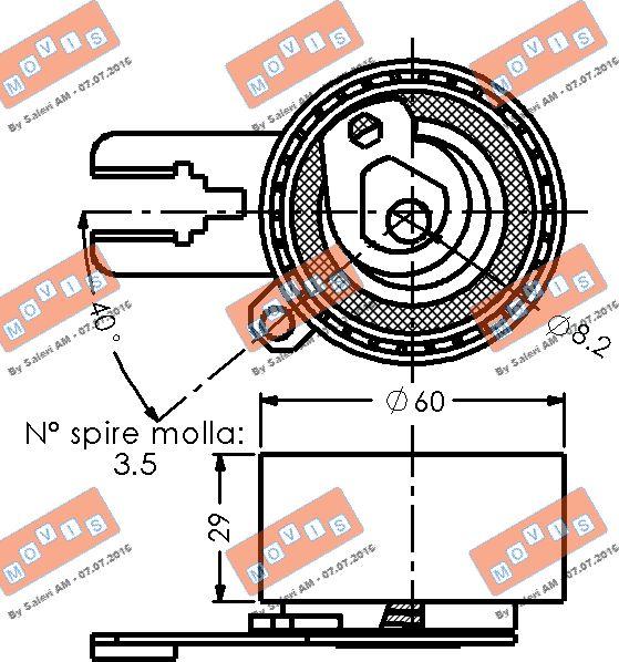MOVIS AST3589 - Rullo tenditore, Cinghia dentata www.autoricambi360.it