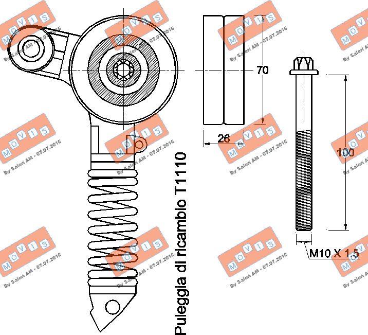 MOVIS AST3613 - Tendicinghia, Cinghia Poly-V www.autoricambi360.it