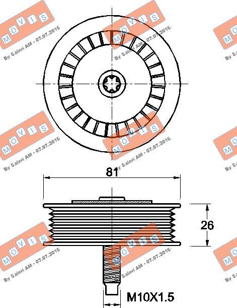 MOVIS AST3624 - Galoppino / Guidacinghia, Cinghia Poly-V www.autoricambi360.it