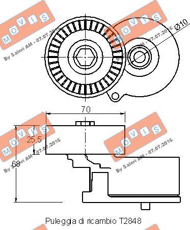 MOVIS AST3047 - Tendicinghia, Cinghia Poly-V www.autoricambi360.it