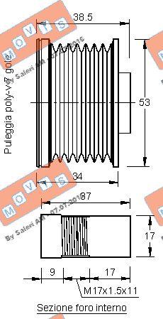 MOVIS AST3194 - Puleggia cinghia, Alternatore www.autoricambi360.it