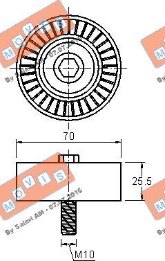 MOVIS AST3133 - Galoppino / Guidacinghia, Cinghia Poly-V www.autoricambi360.it