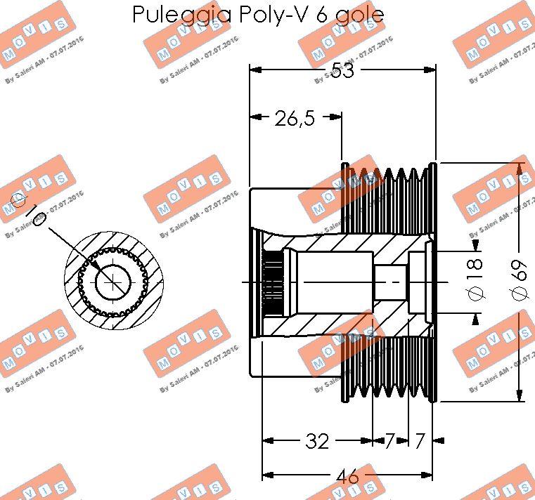 MOVIS AST3360 - Puleggia cinghia, Alternatore www.autoricambi360.it
