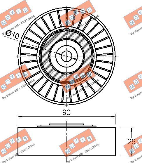MOVIS AST3319 - Galoppino / Guidacinghia, Cinghia Poly-V www.autoricambi360.it