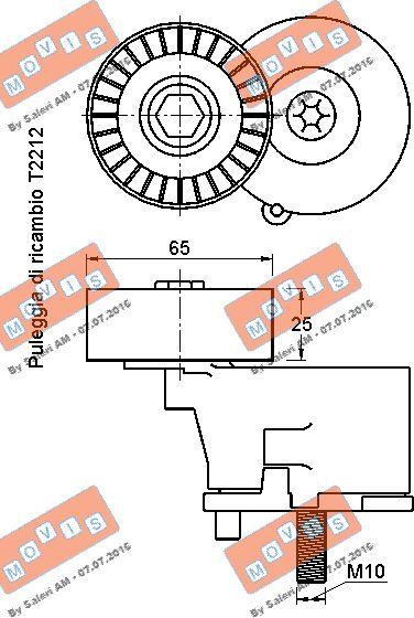 MOVIS AST3321 - Tendicinghia, Cinghia Poly-V www.autoricambi360.it