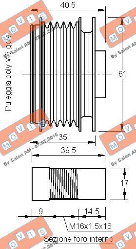 MOVIS AST3216 - Puleggia cinghia, Alternatore www.autoricambi360.it