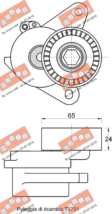 MOVIS AST3700 - Tendicinghia, Cinghia Poly-V www.autoricambi360.it