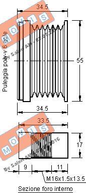 MOVIS AST2938 - Puleggia cinghia, Alternatore www.autoricambi360.it