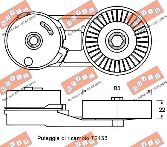 MOVIS AST2432 - Tendicinghia, Cinghia Poly-V www.autoricambi360.it