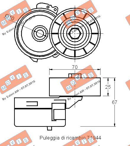 MOVIS AST2507 - Tendicinghia, Cinghia Poly-V www.autoricambi360.it