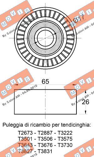 MOVIS AST2674 - Galoppino / Guidacinghia, Cinghia Poly-V www.autoricambi360.it
